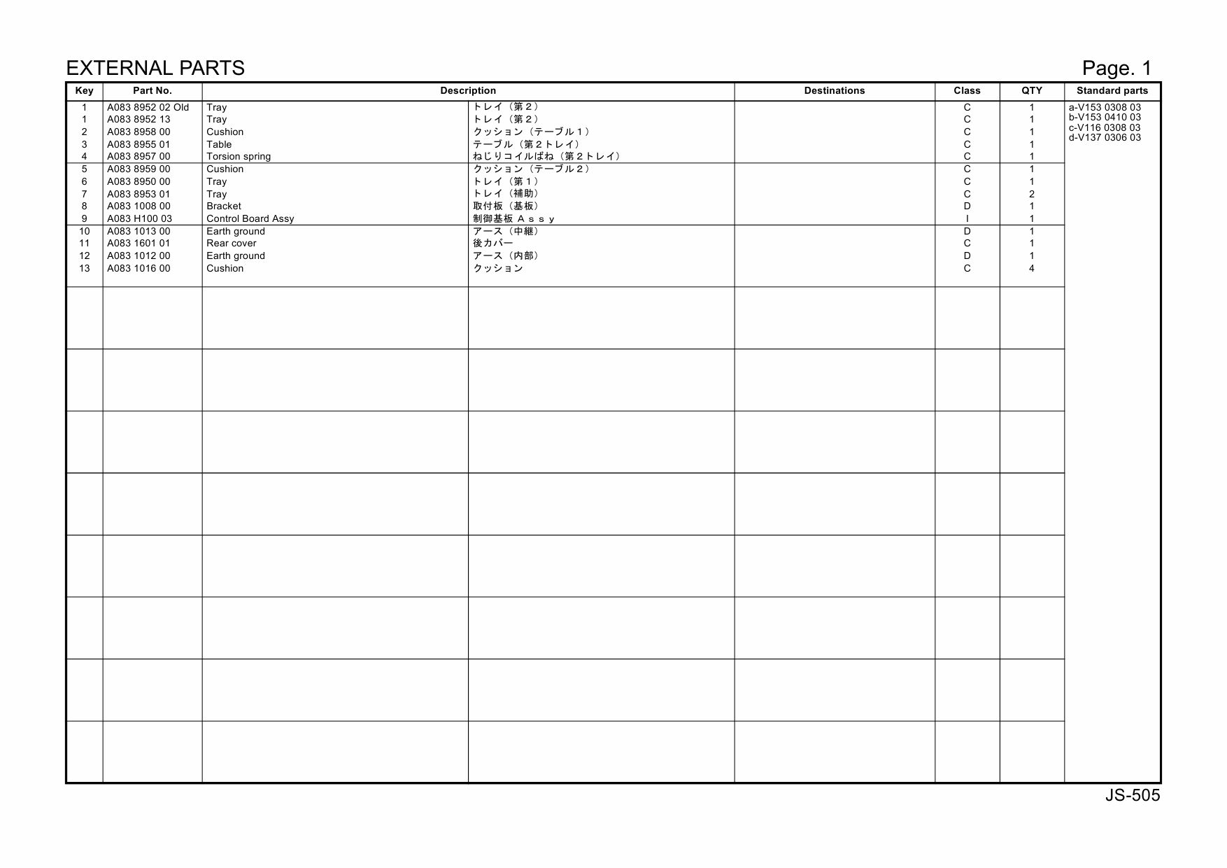 Konica-Minolta Options JS-505 A083 Parts Manual-3